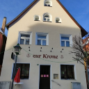 Fassadenrenovierung mit Beschriftung, Gastst&auml;&auml;te Krone, Hersbruck